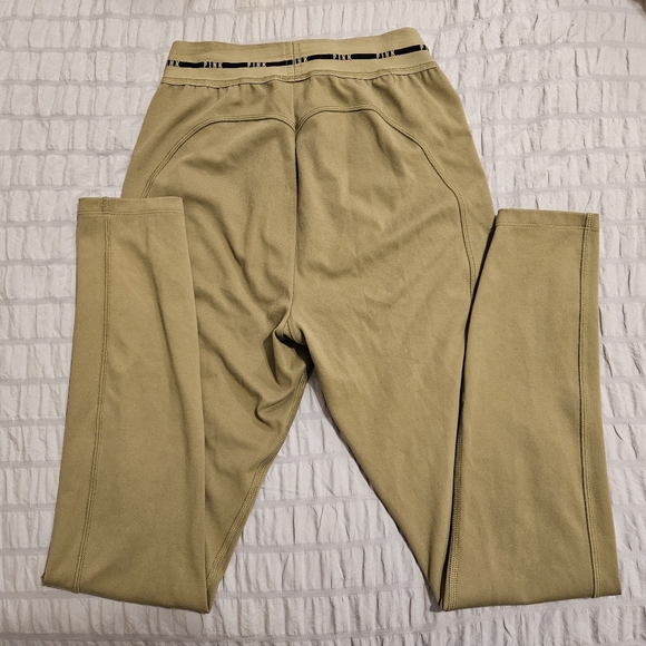 Pink Active M Workout Pants Leggings Gym Running Olive Army Green - Picture 2 of 3